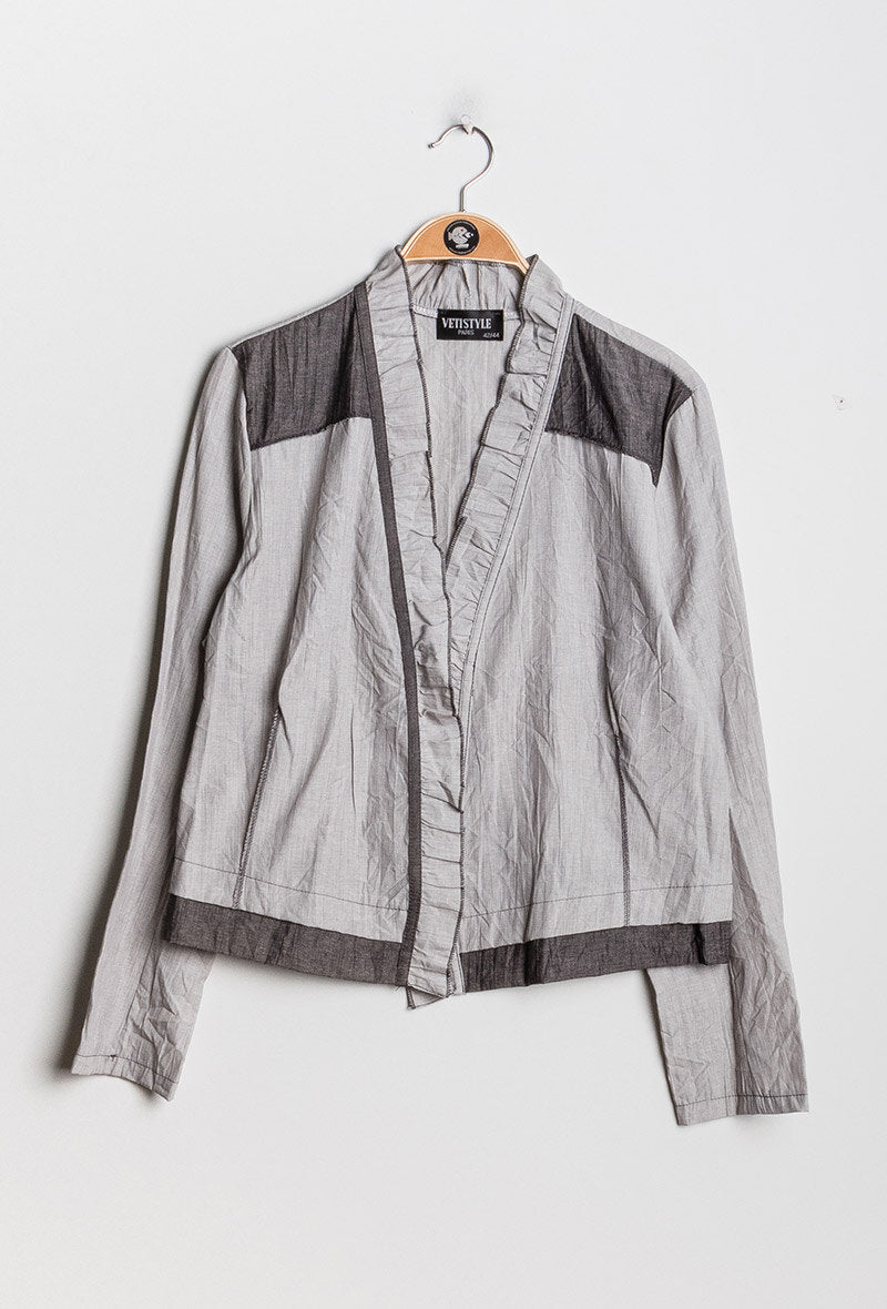 Crinkle effect jacket i Stor Storlek