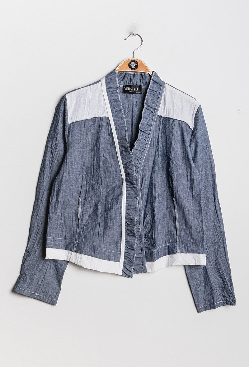 Crinkle effect jacket i Stor Storlek