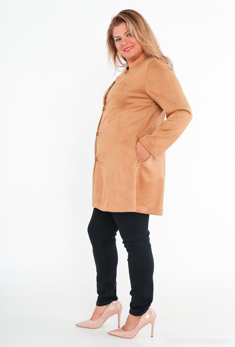 Suede jacket i Plus Size