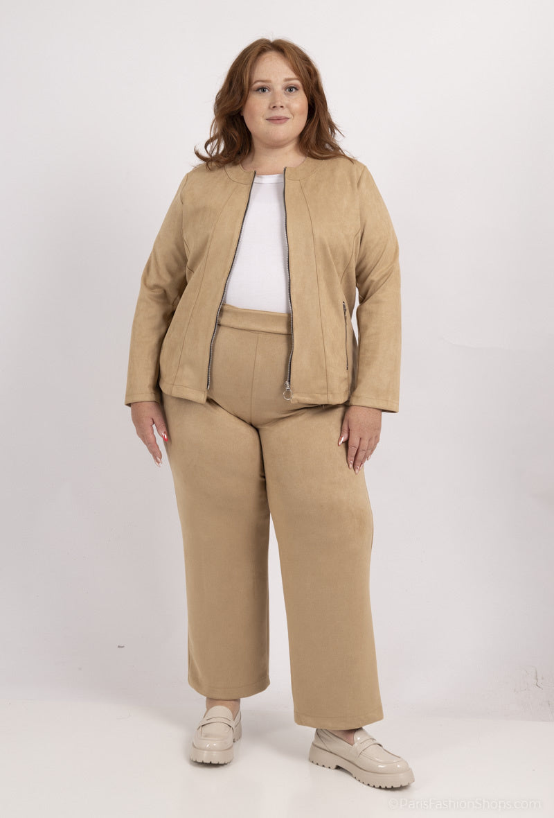 Suede jacket i Stor Storlek