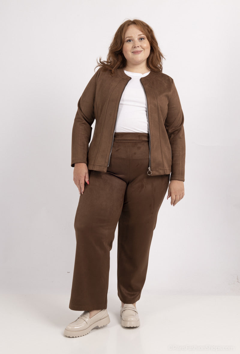 Suede jacket i Stor Storlek