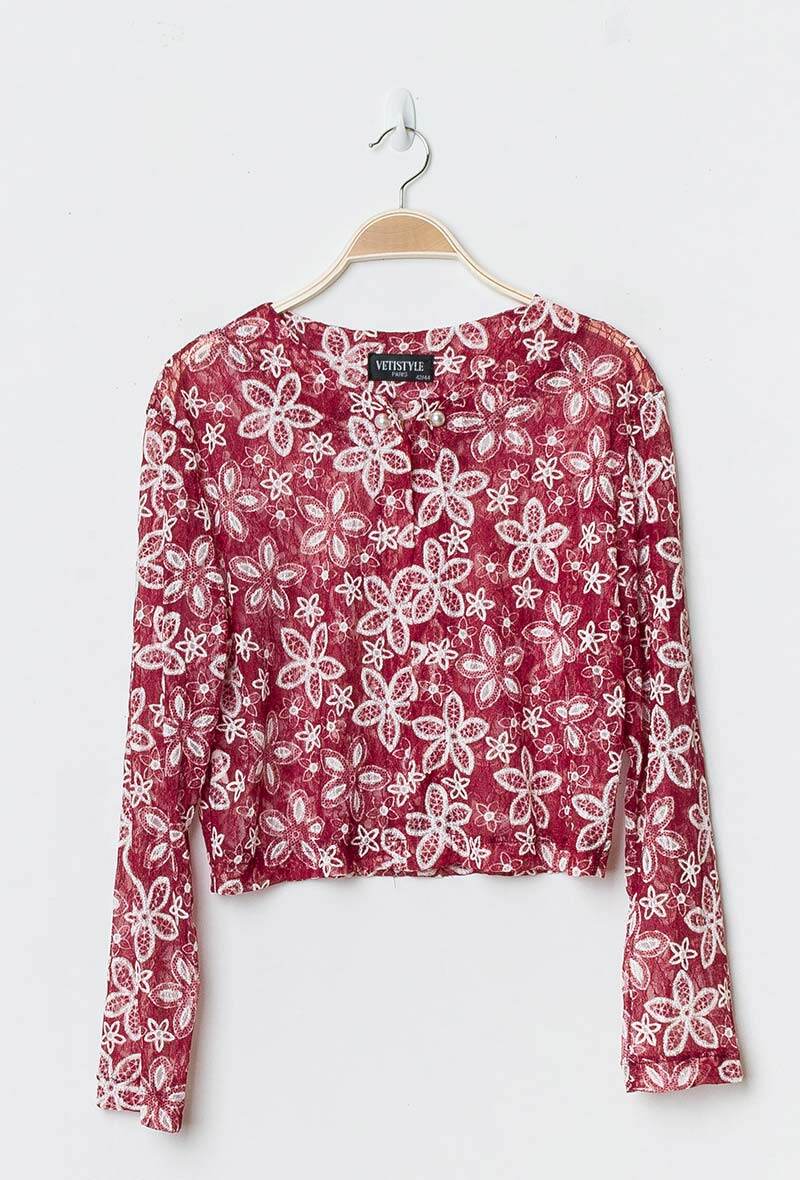 Floral jacket i Stor Storlek