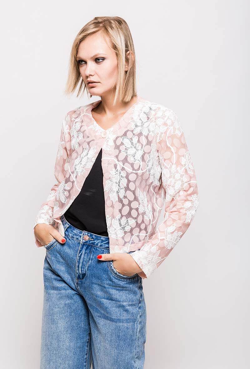 Floral jacket i Stor Storlek