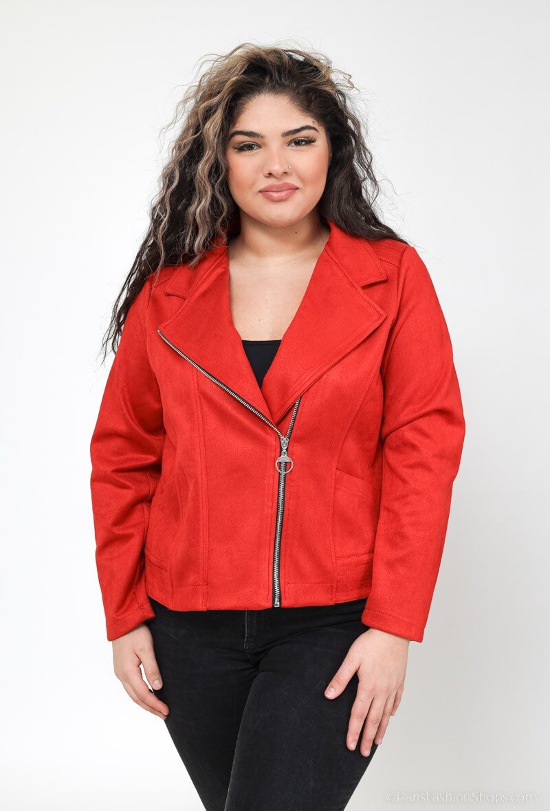 Plus Size Suede Jacket