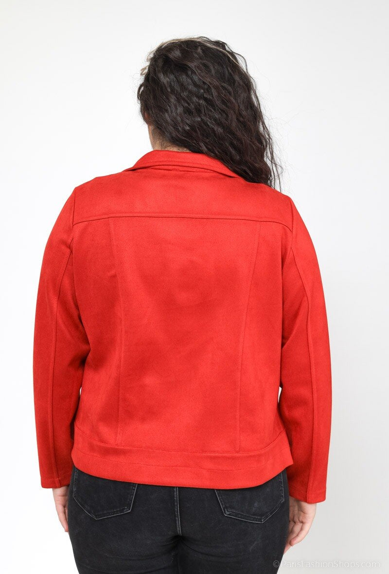 Plus Size Suede Jacket