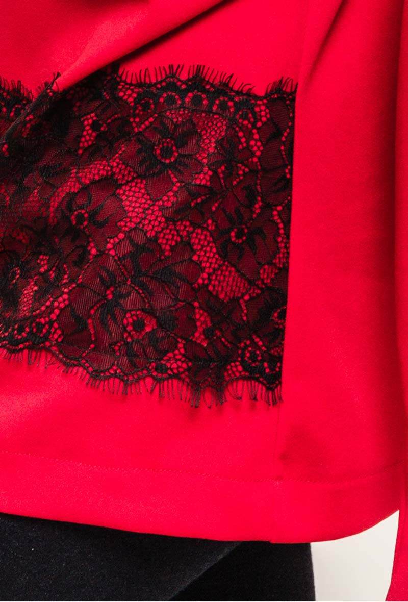 Stretchjacka med applicerad spets i Stor Storlek