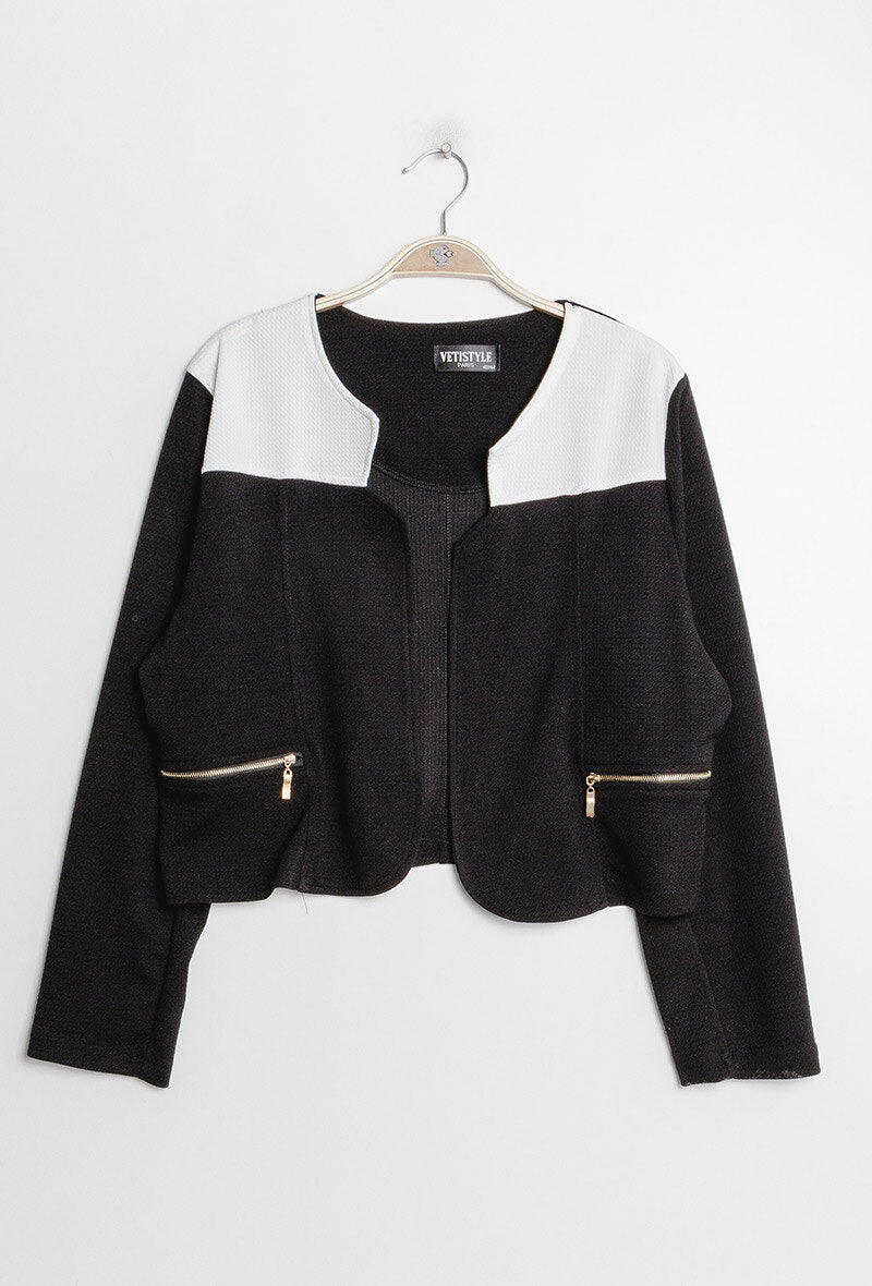 Bicolour Stretch Jacket i Stor Storlek