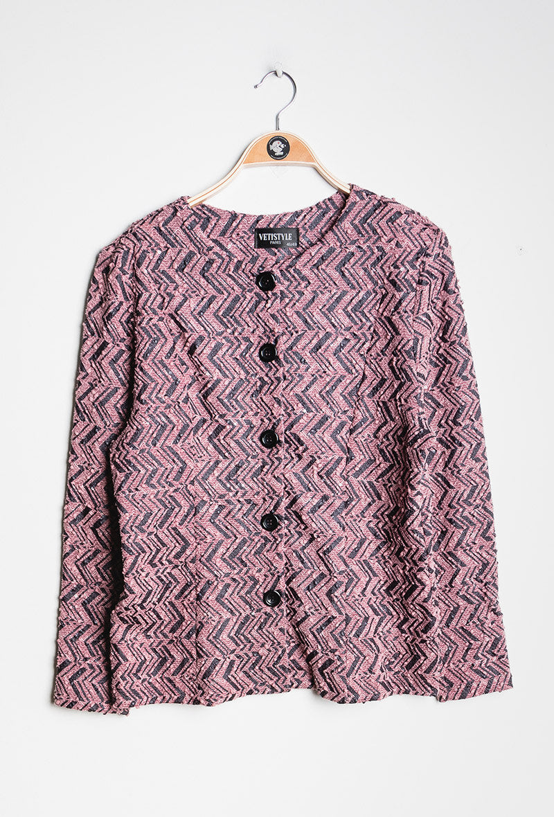 Jacket zig zag with sequins i Stor Storlek