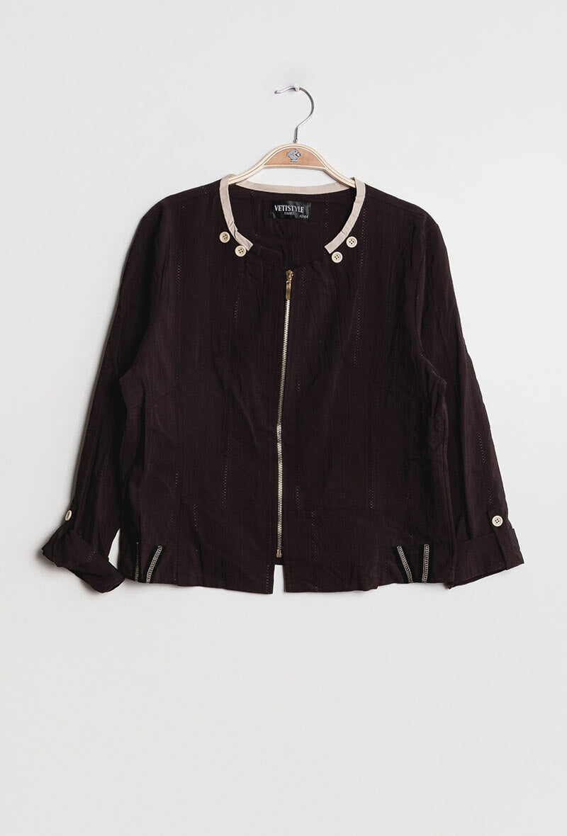 Plus Size Zipped Jacket