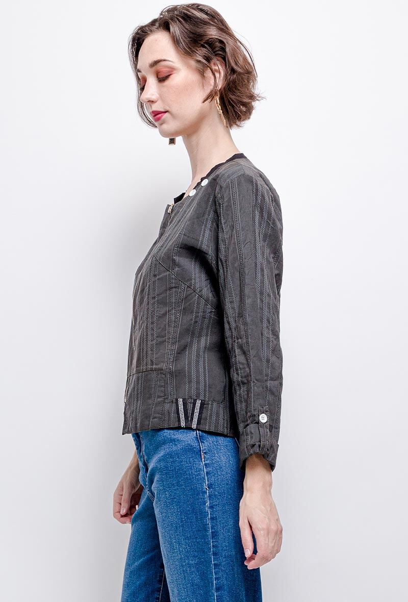 Plus Size Zipped Jacket
