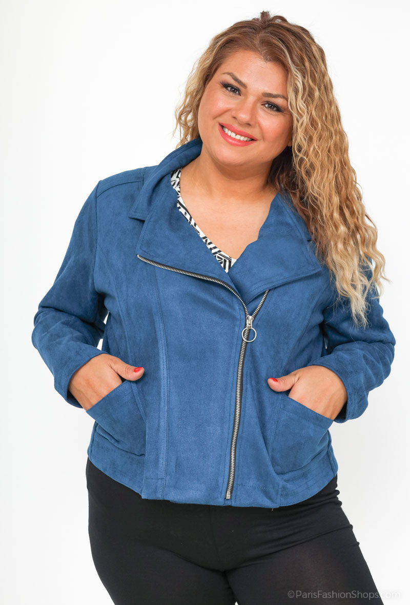 Plus Size Suede perfecto jackets