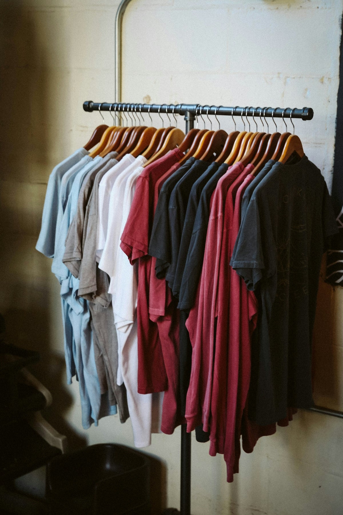 red white and black shirts