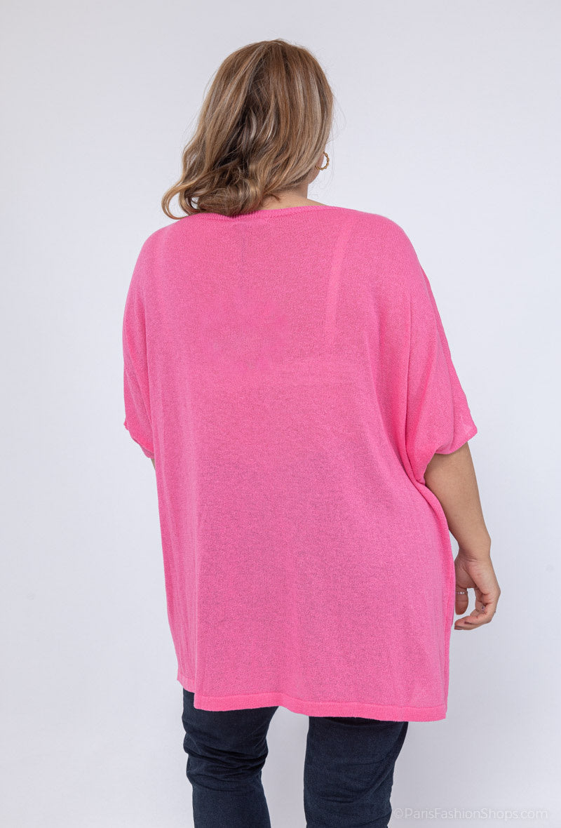 Plus Size 9859 Tunika i Ljus Bomull
