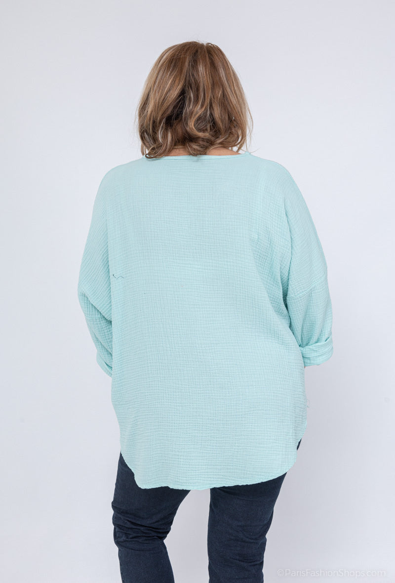 Plus Size 9508 Tunika i 100% Bomull