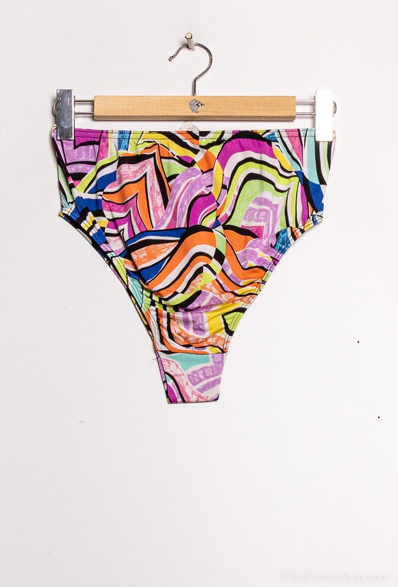 Plus Size Högmidjad Mönstrad Bikini Bottom