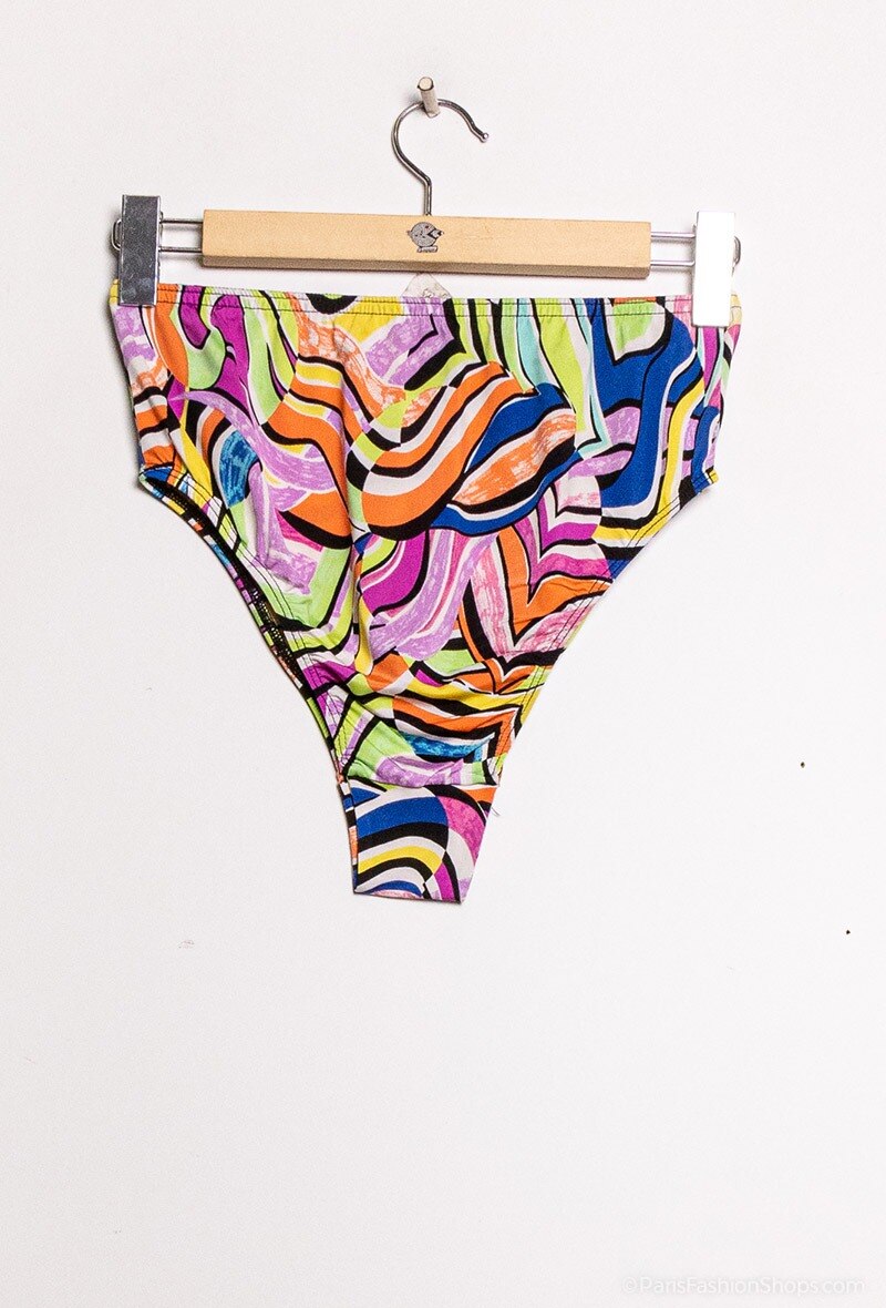 Plus Size Högmidjad Mönstrad Bikini Bottom