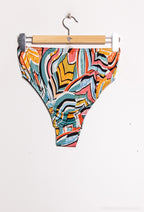 Plus Size Högmidjad Mönstrad Bikini Bottom