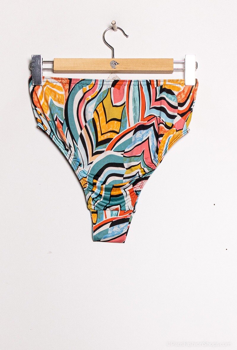 Plus Size Högmidjad Mönstrad Bikini Bottom