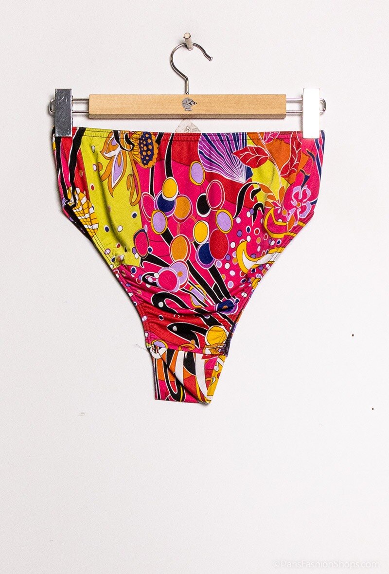 Plus Size Högmidjad Mönstrad Bikini Bottom