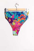 Plus Size Högmidjad Mönstrad Bikini Bottom