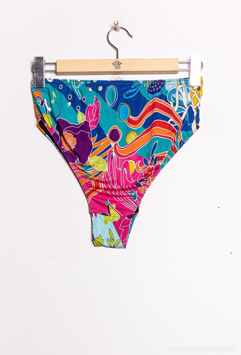 Plus Size Högmidjad Mönstrad Bikini Bottom