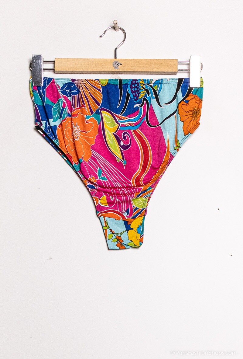Plus Size Högmidjad Mönstrad Bikini Bottom