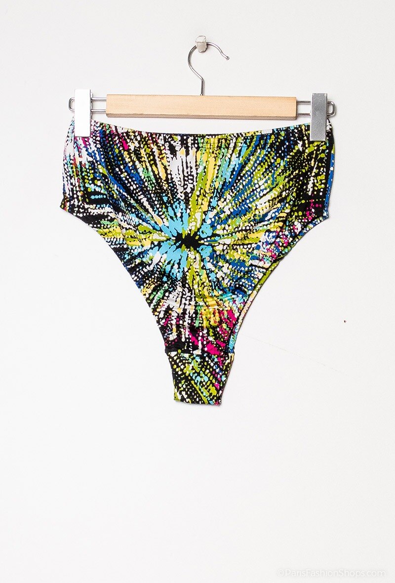 Plus Size Höga Midja Mönstrade Bikini Bottoms