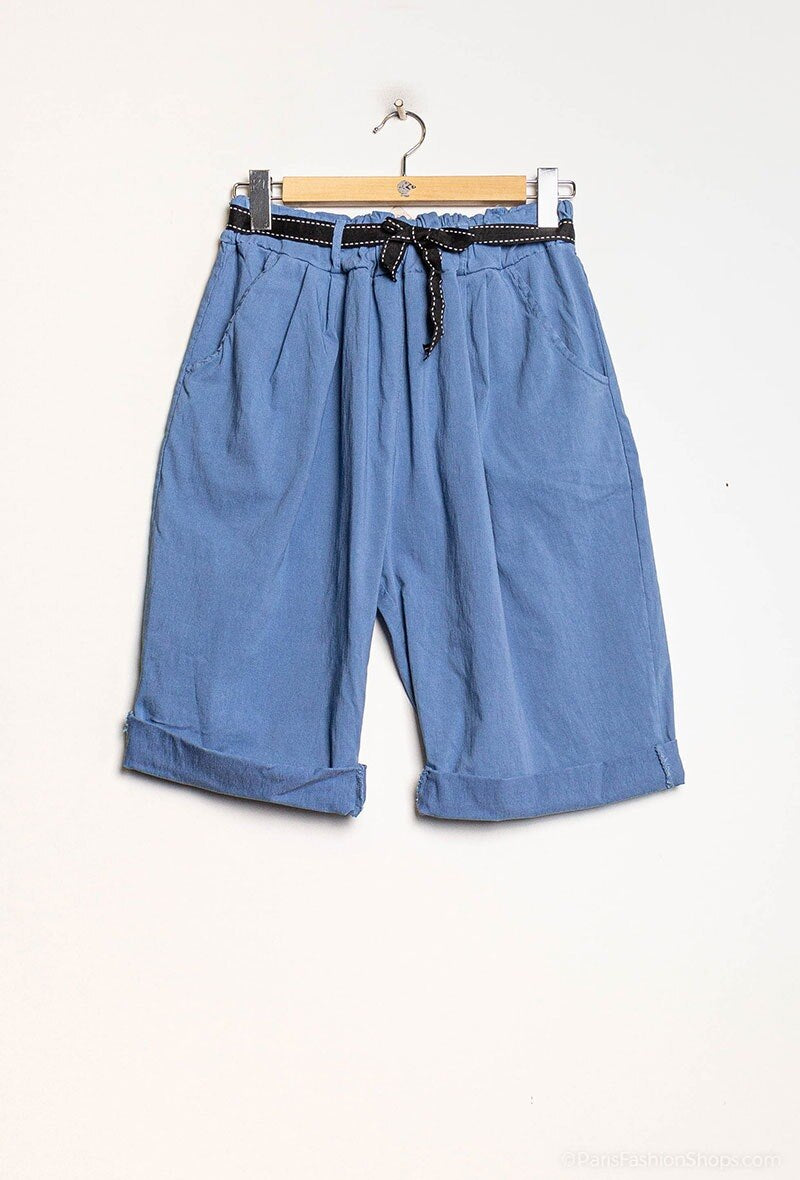 Plus Size High waisted bermuda with removable waistband