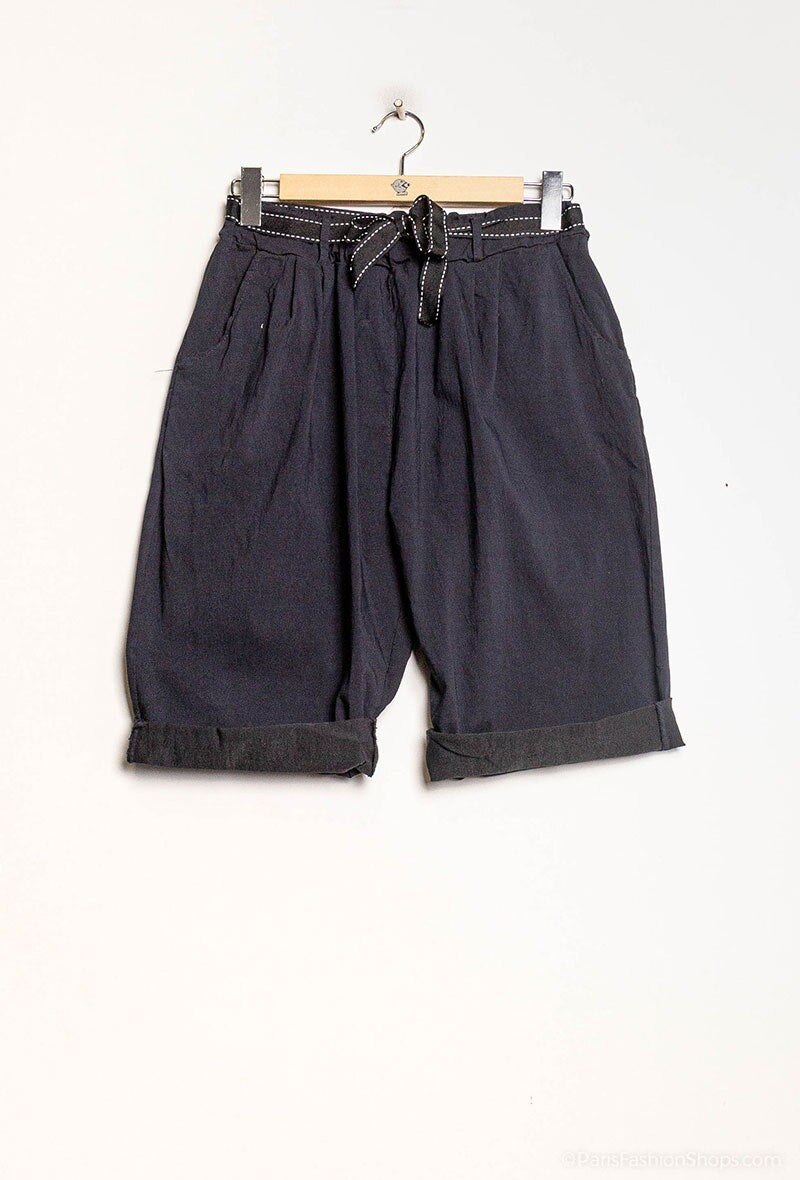 Plus Size High waisted bermuda with removable waistband