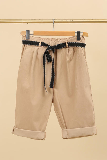 Plus Size High waisted bermuda with removable waistband