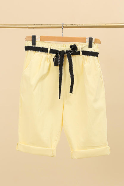Plus Size High waisted bermuda with removable waistband