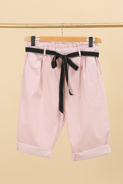 Plus Size High waisted bermuda with removable waistband