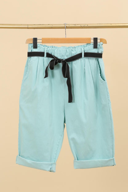 Plus Size High waisted bermuda with removable waistband