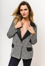 Plus Size Rutig Blazer