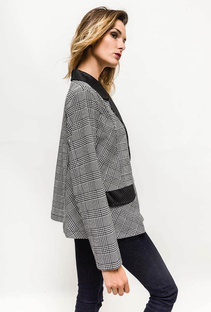 Plus Size Check Blazer