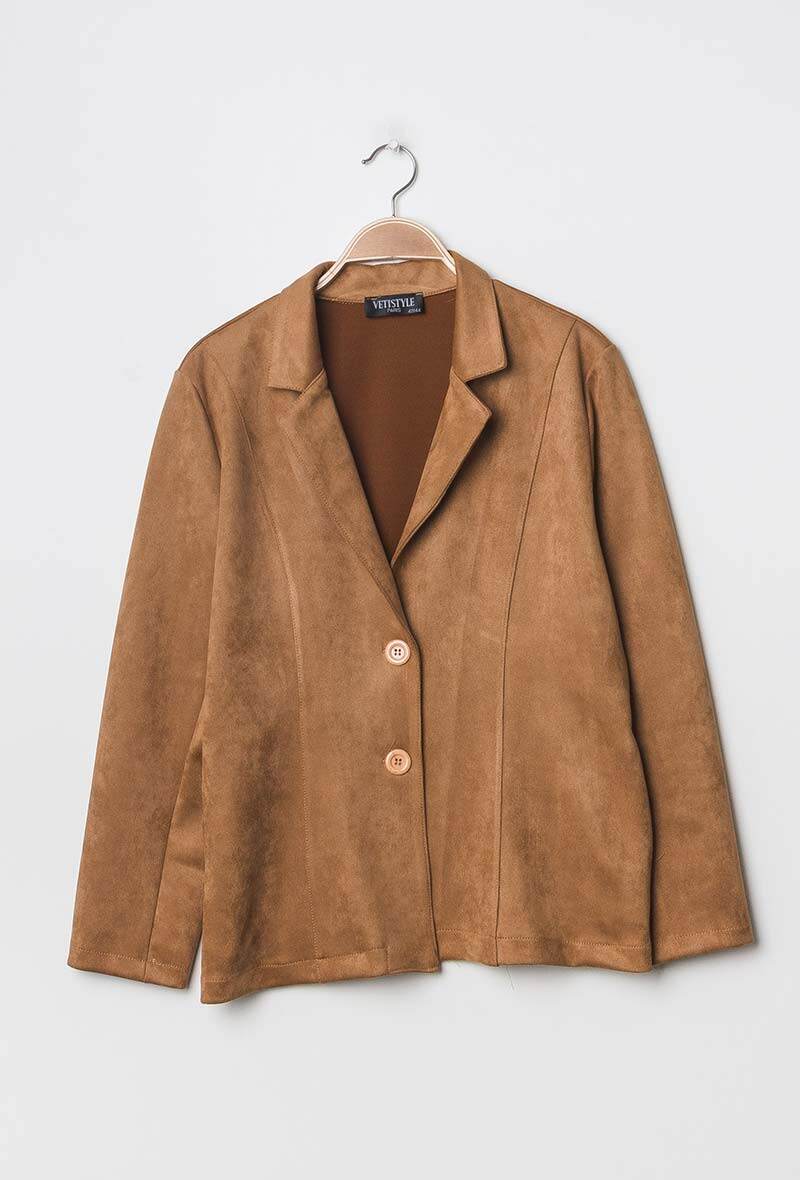 Plus Size Suede blazer