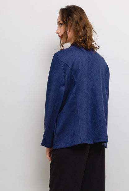 Plus Size Suede Blazer för Stora Kvinnor