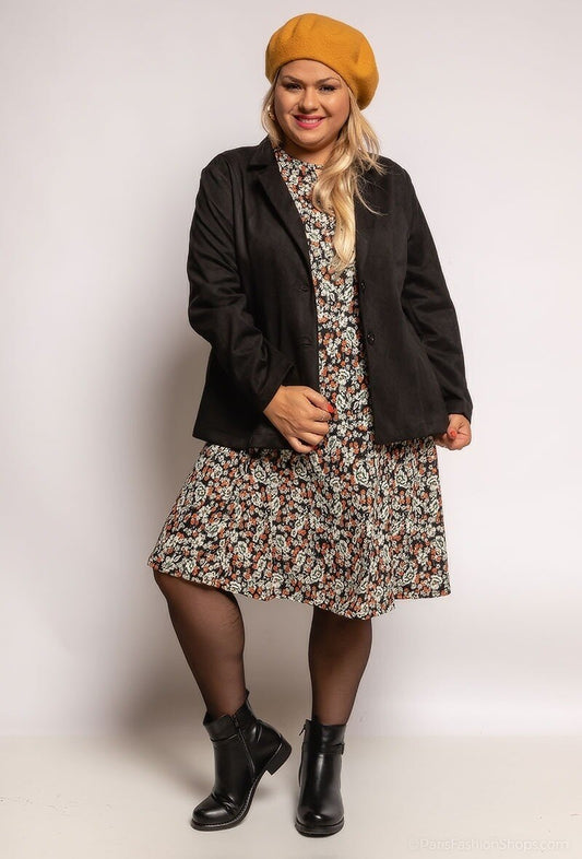 Plus Size Suede Blazer för Stora Kvinnor