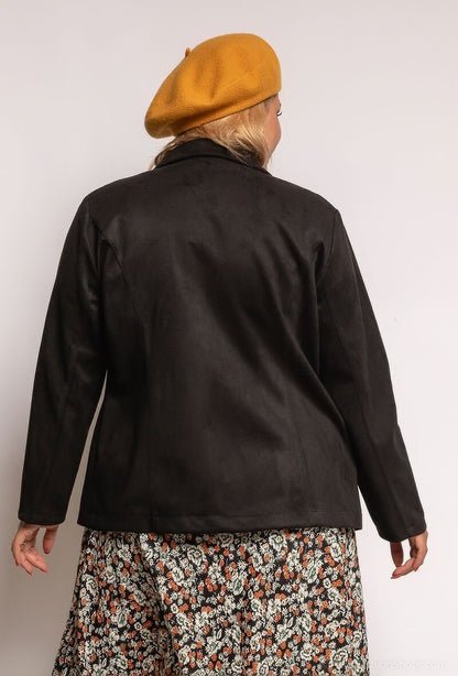 Plus Size Suede Blazer för Stora Kvinnor