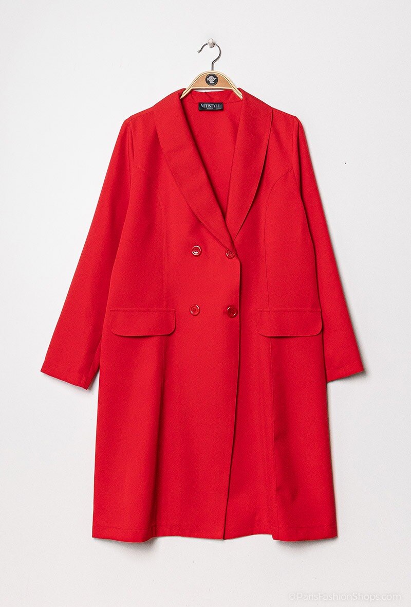 Plus Size Blazer i Lång Längd