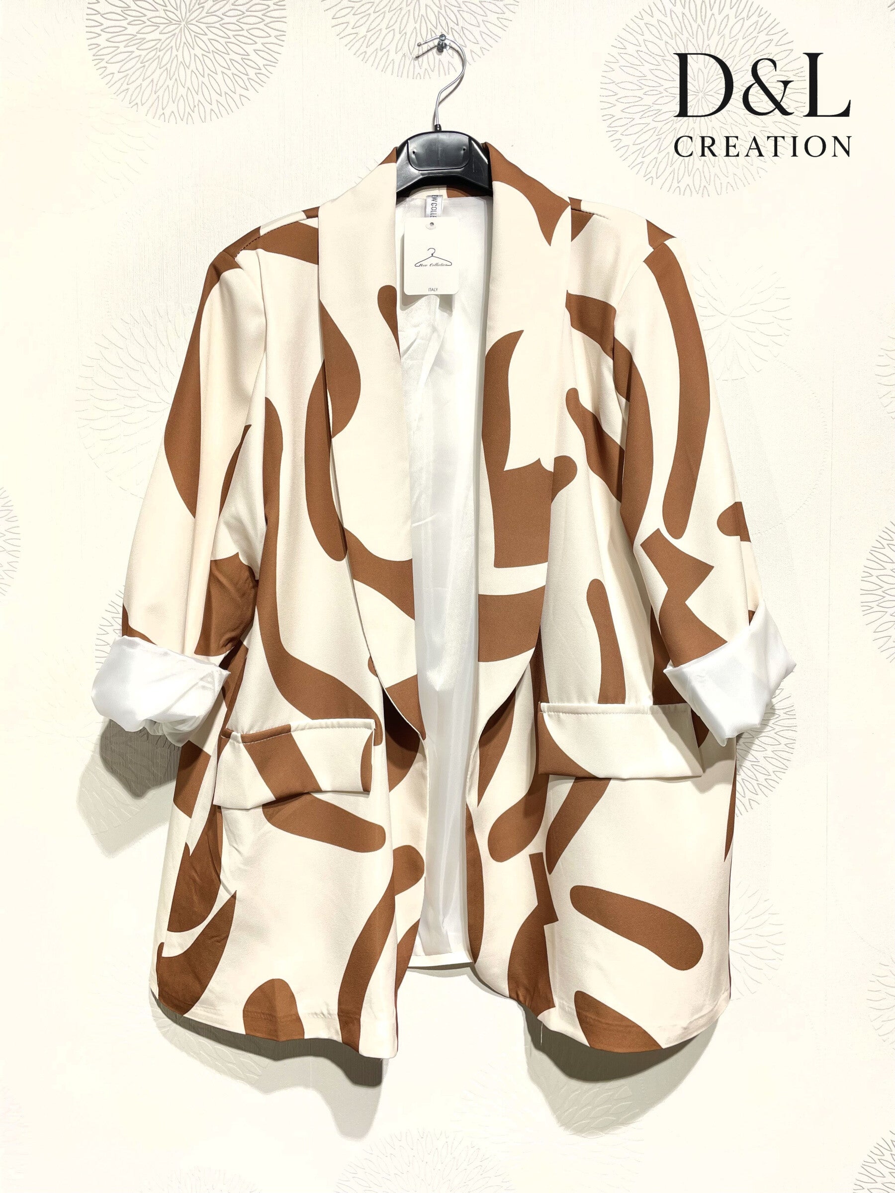 Plus Size Tryckt Blazer T40 till T52