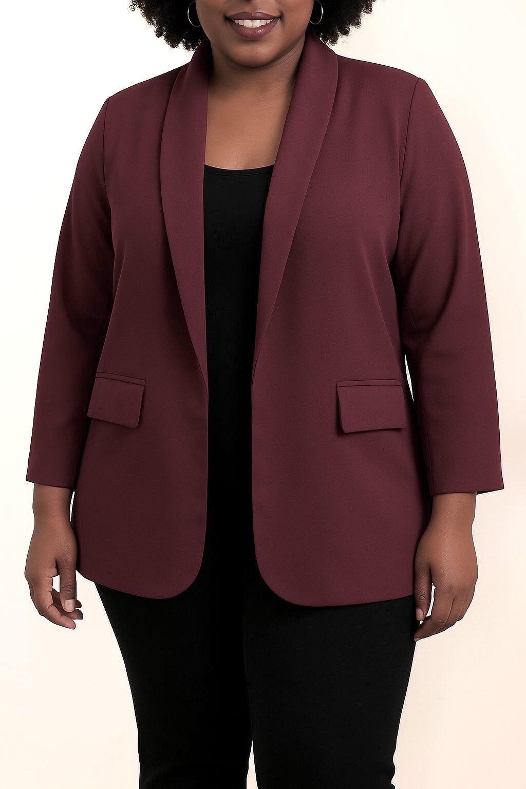 Plus Size Open- jacket with lining