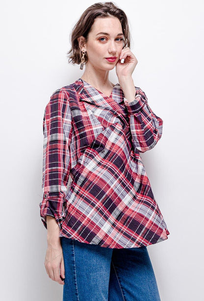 Plus Size Check blouse