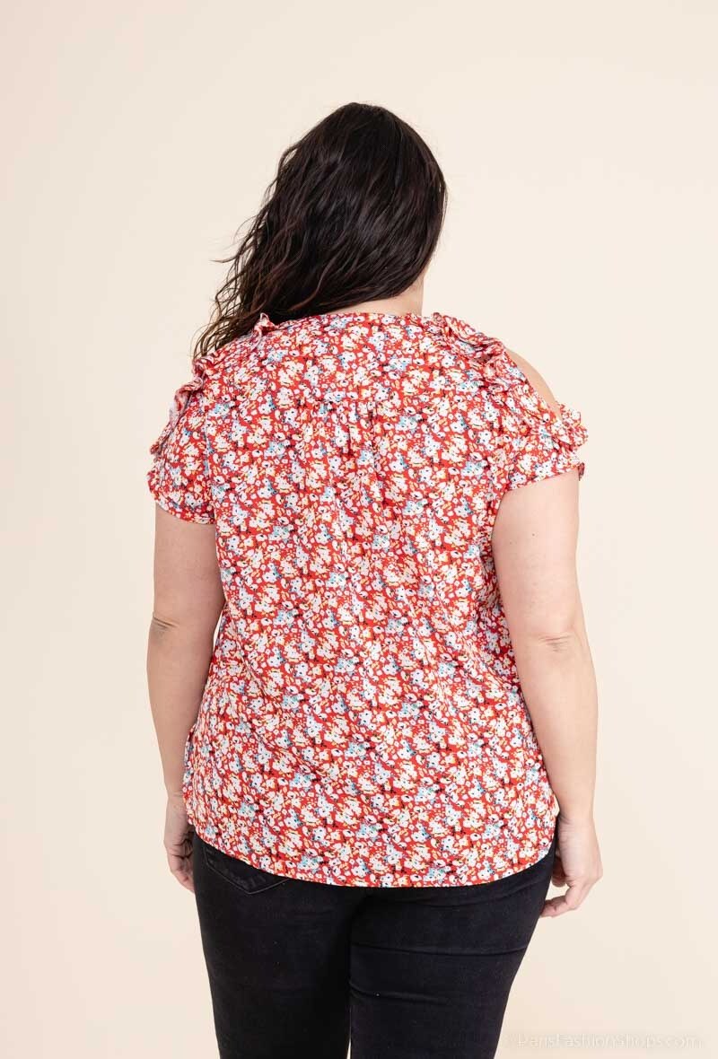 Plus Size Cold Shoulder Blouse
