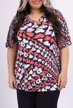 Plus Size Öppen Krage Blus för Sommar