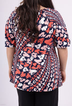 Plus Size Öppen Krage Blus för Sommar