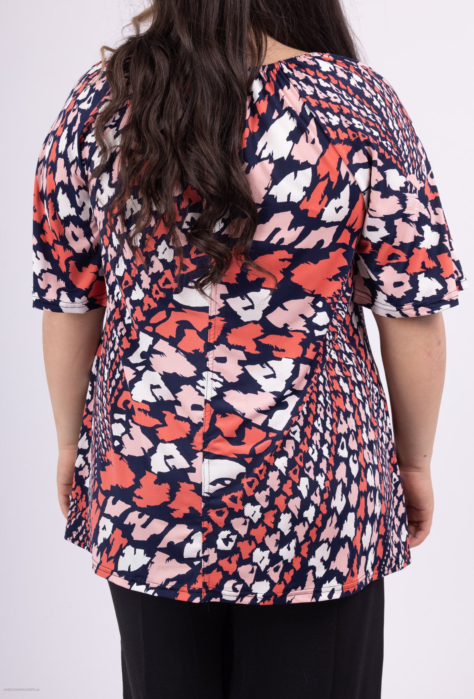 Plus Size Öppen Krage Blus för Sommar