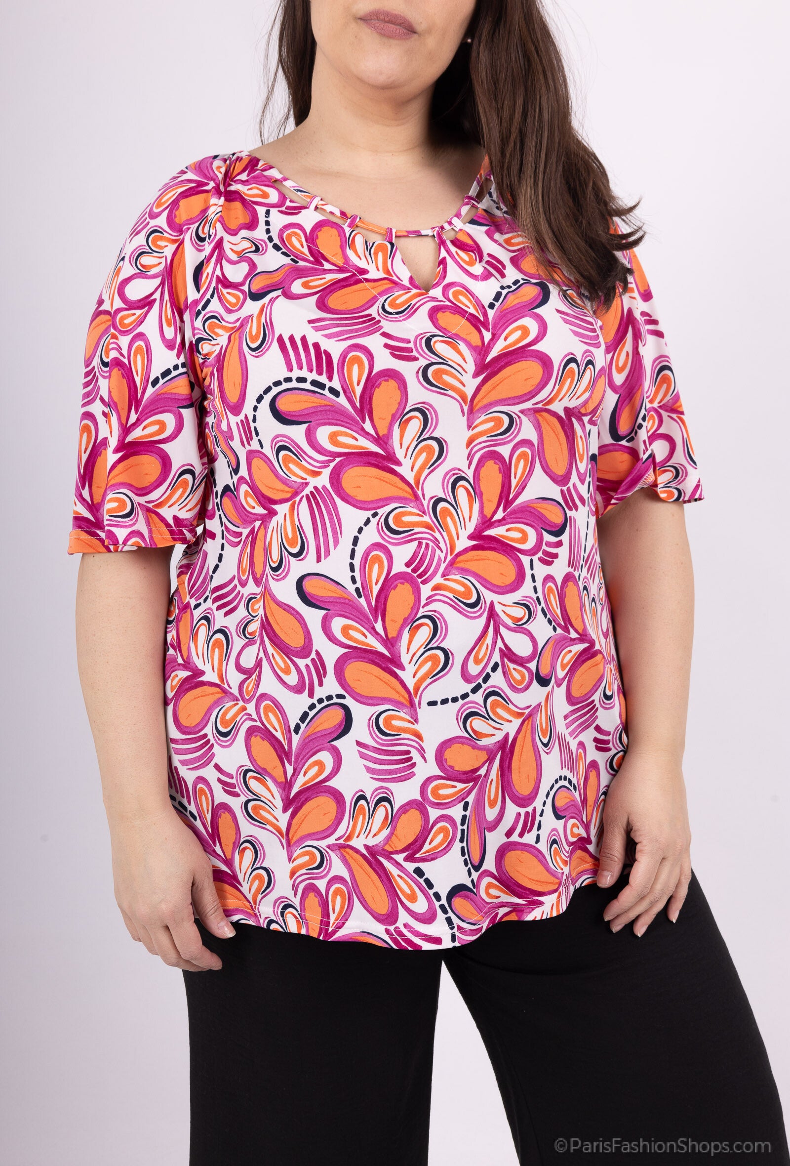 Plus Size Öppen Krage Blus för Stora Storlekar