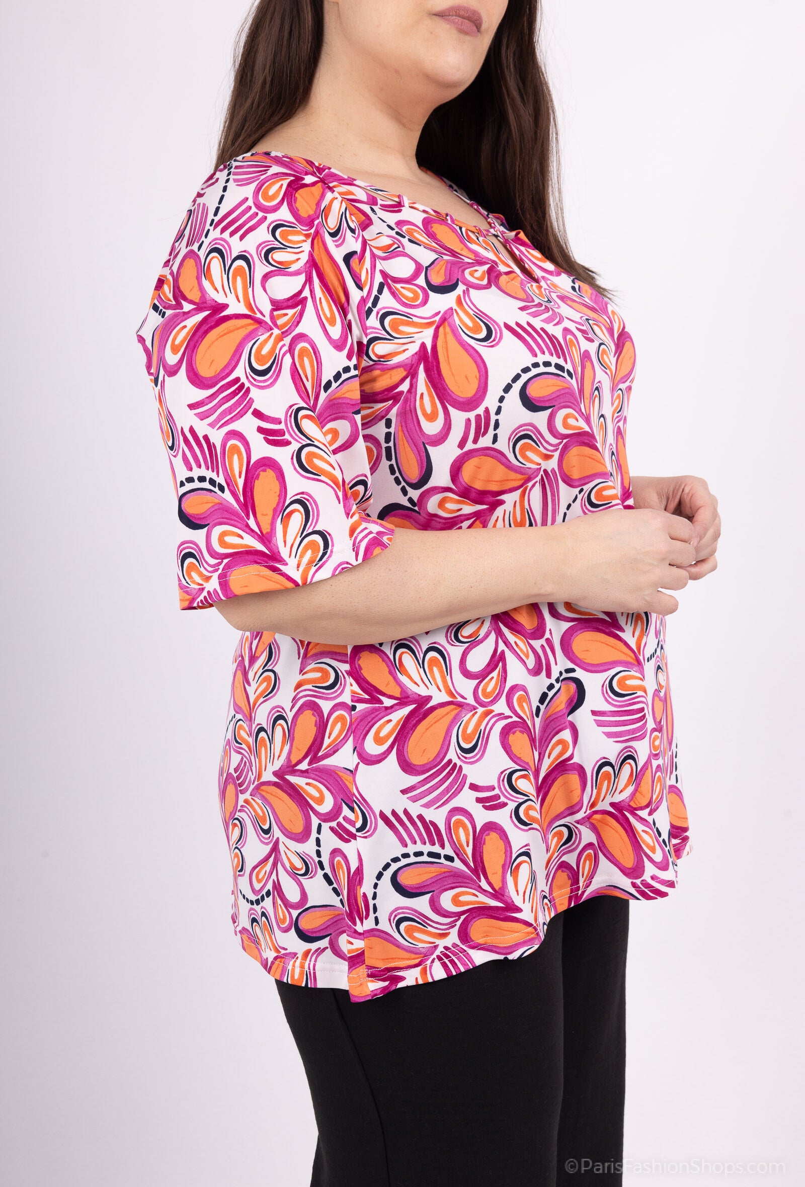 Plus Size Öppen Krage Blus för Stora Storlekar