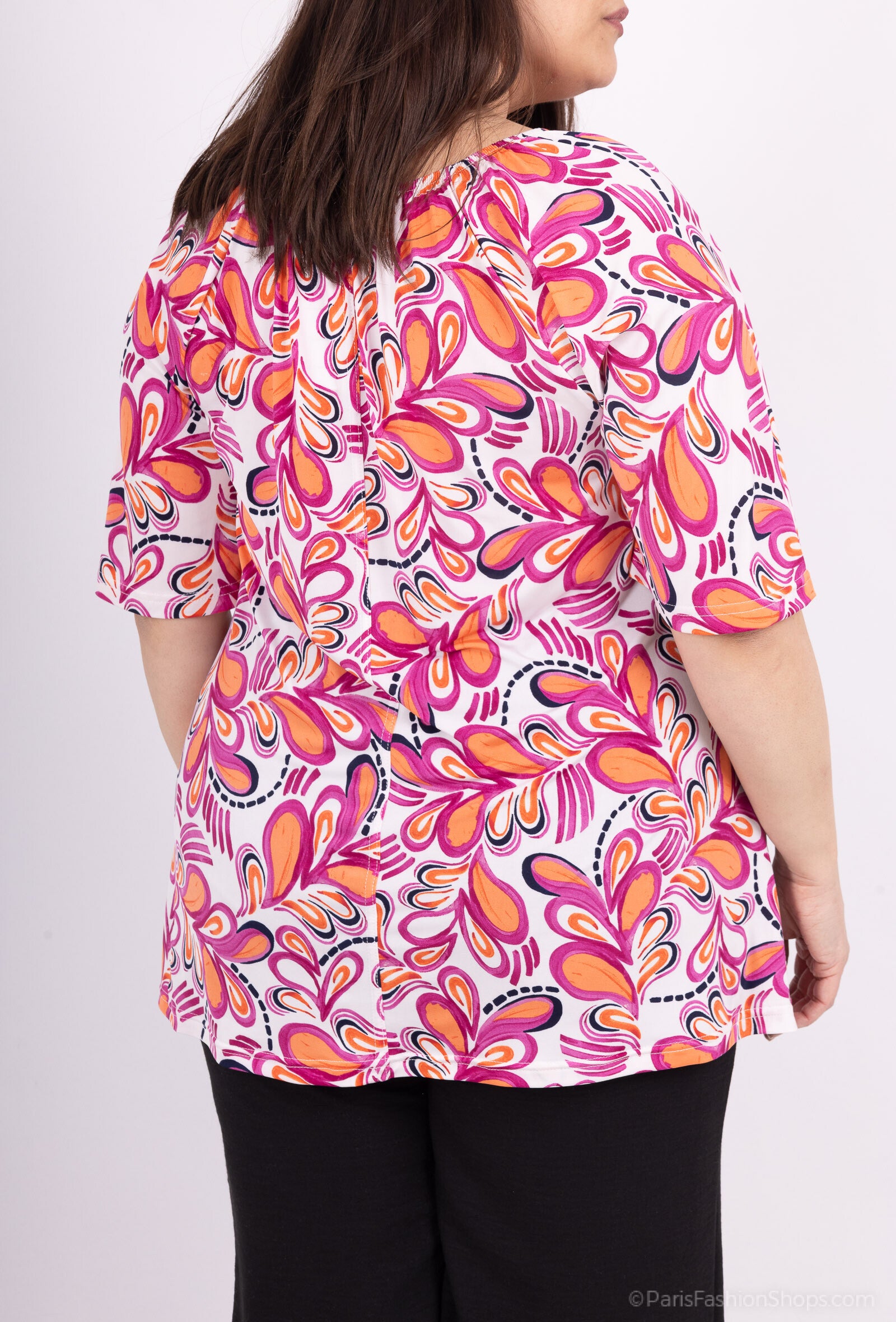 Plus Size Öppen Krage Blus för Stora Storlekar